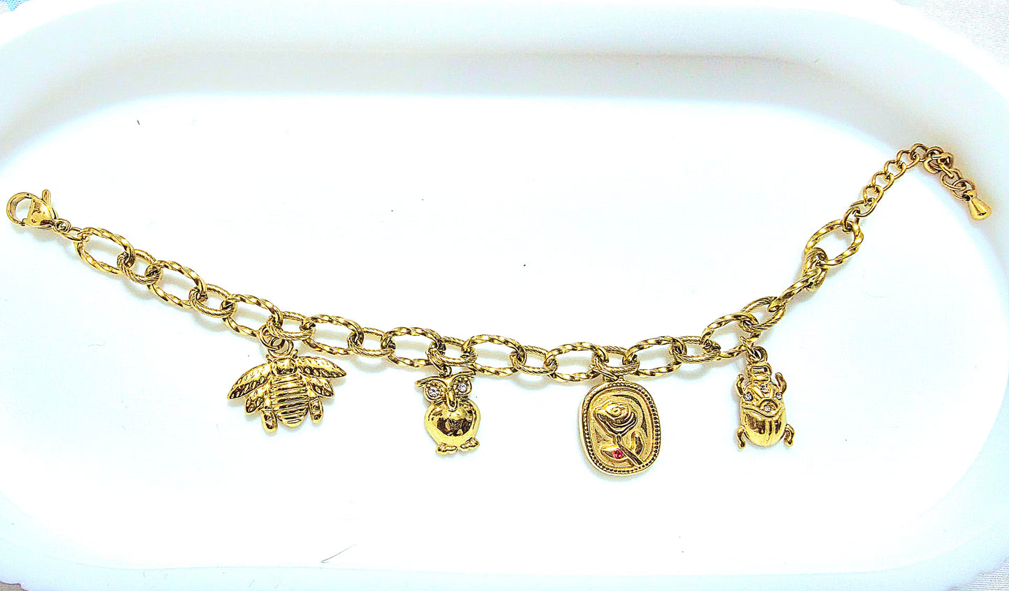 ๐น Golden Vintage Symbol Charm Bracelet
