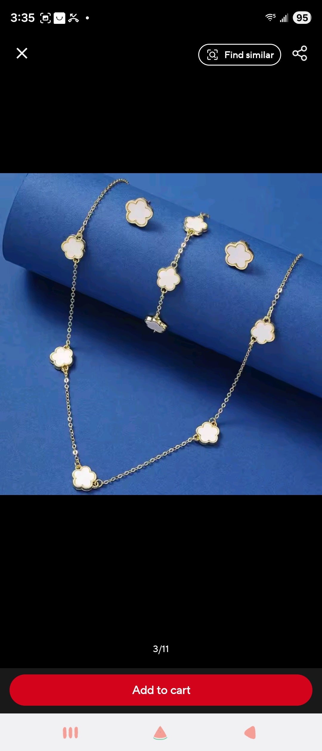 Gold-Plated Clover Jewelry Combo Set – Black & White Variants (Necklace, Bracelet, Earrings, Ring)