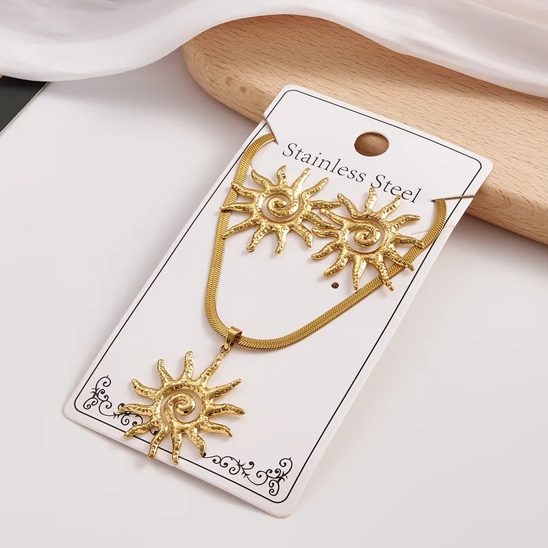 Gold Statement Jewelry Sets – Spiral, Seashell & Sunburst