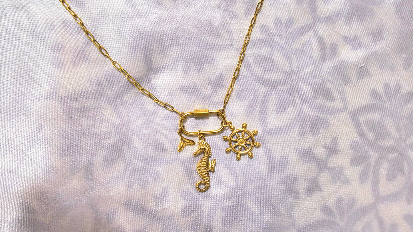 Golden Sea charm necklace