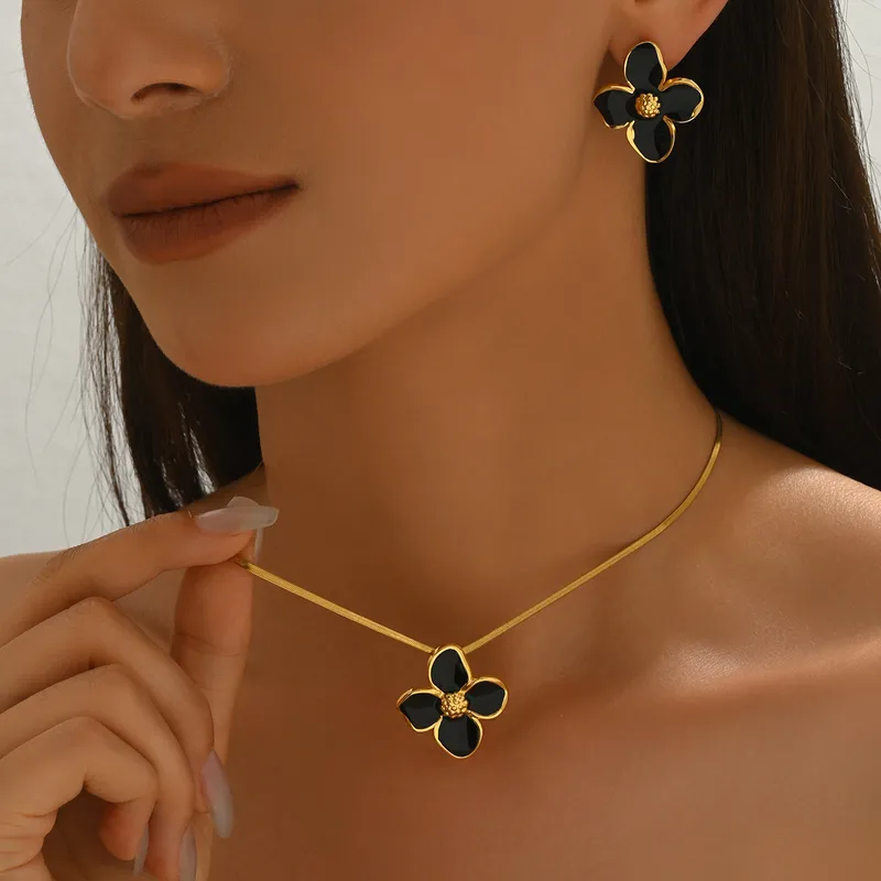 πΈ Elegant Flower Pendant Jewelry Set πΈ