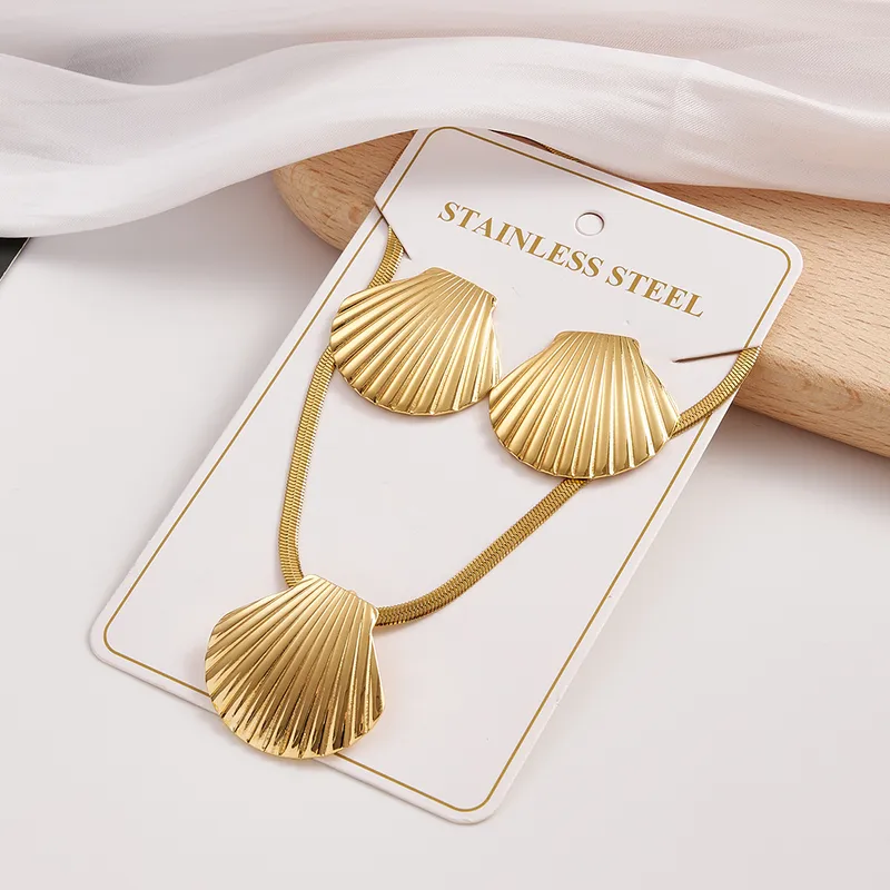 Gold Statement Jewelry Sets – Spiral, Seashell & Sunburst