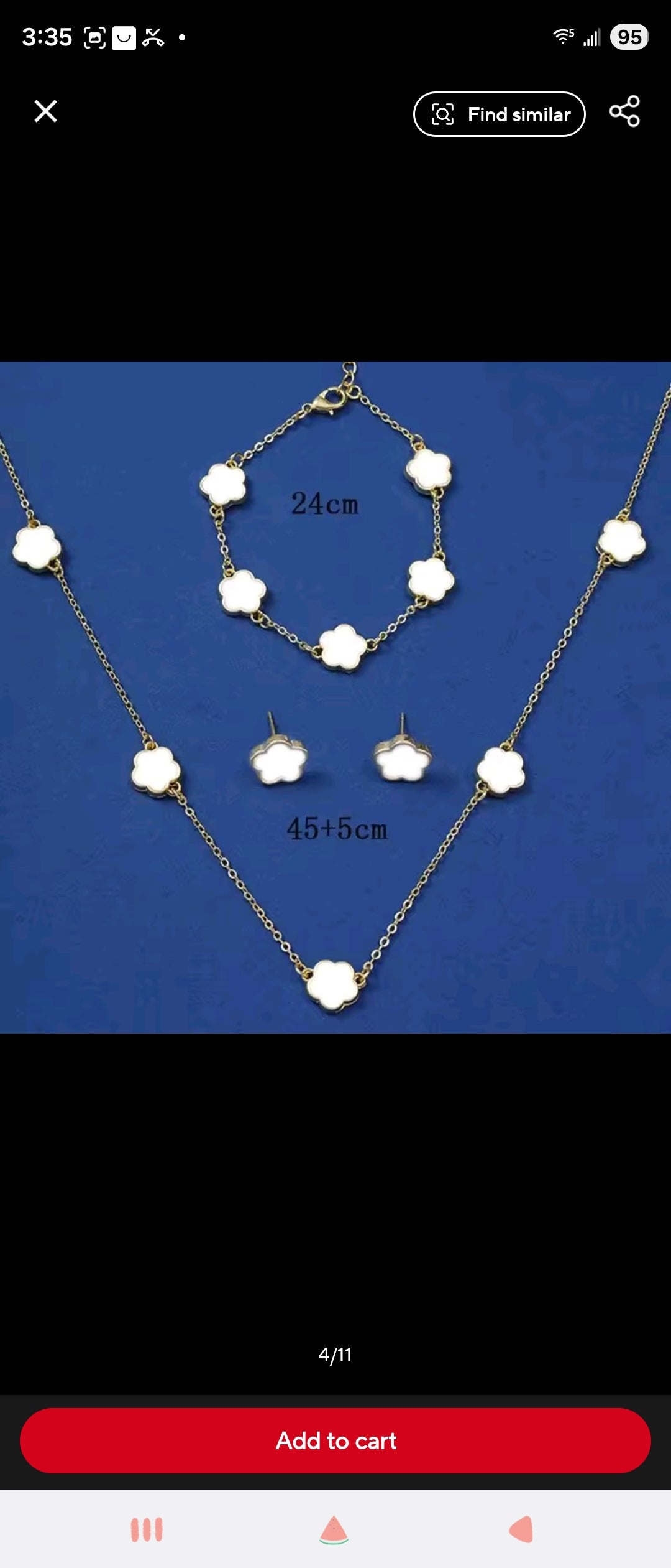 Gold-Plated Clover Jewelry Combo Set – Black & White Variants (Necklace, Bracelet, Earrings, Ring)