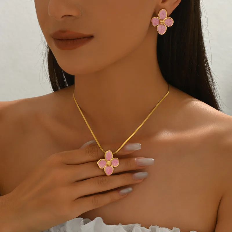 πΈ Elegant Flower Pendant Jewelry Set πΈ
