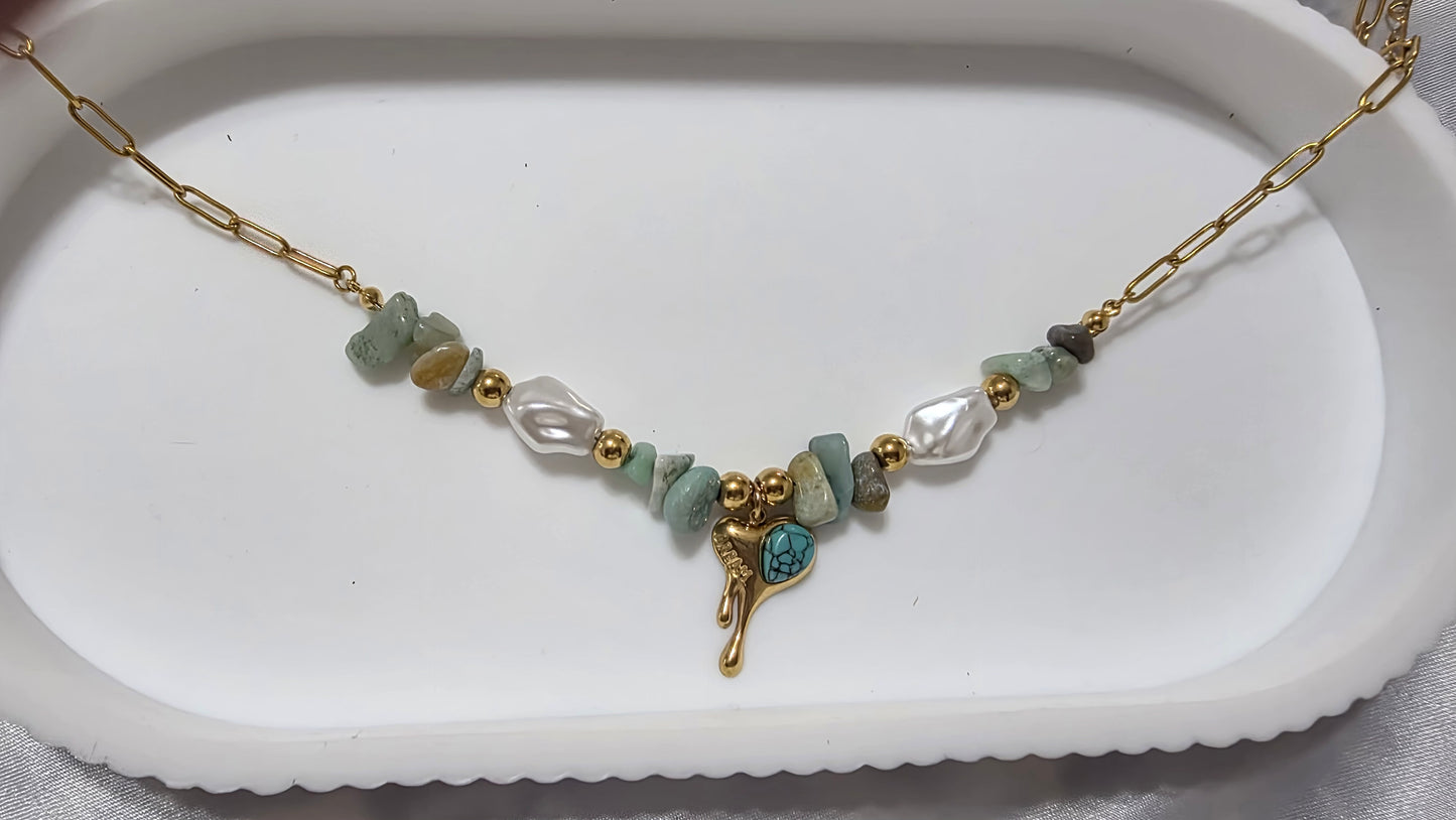 Golden Aura Gemstone necklace