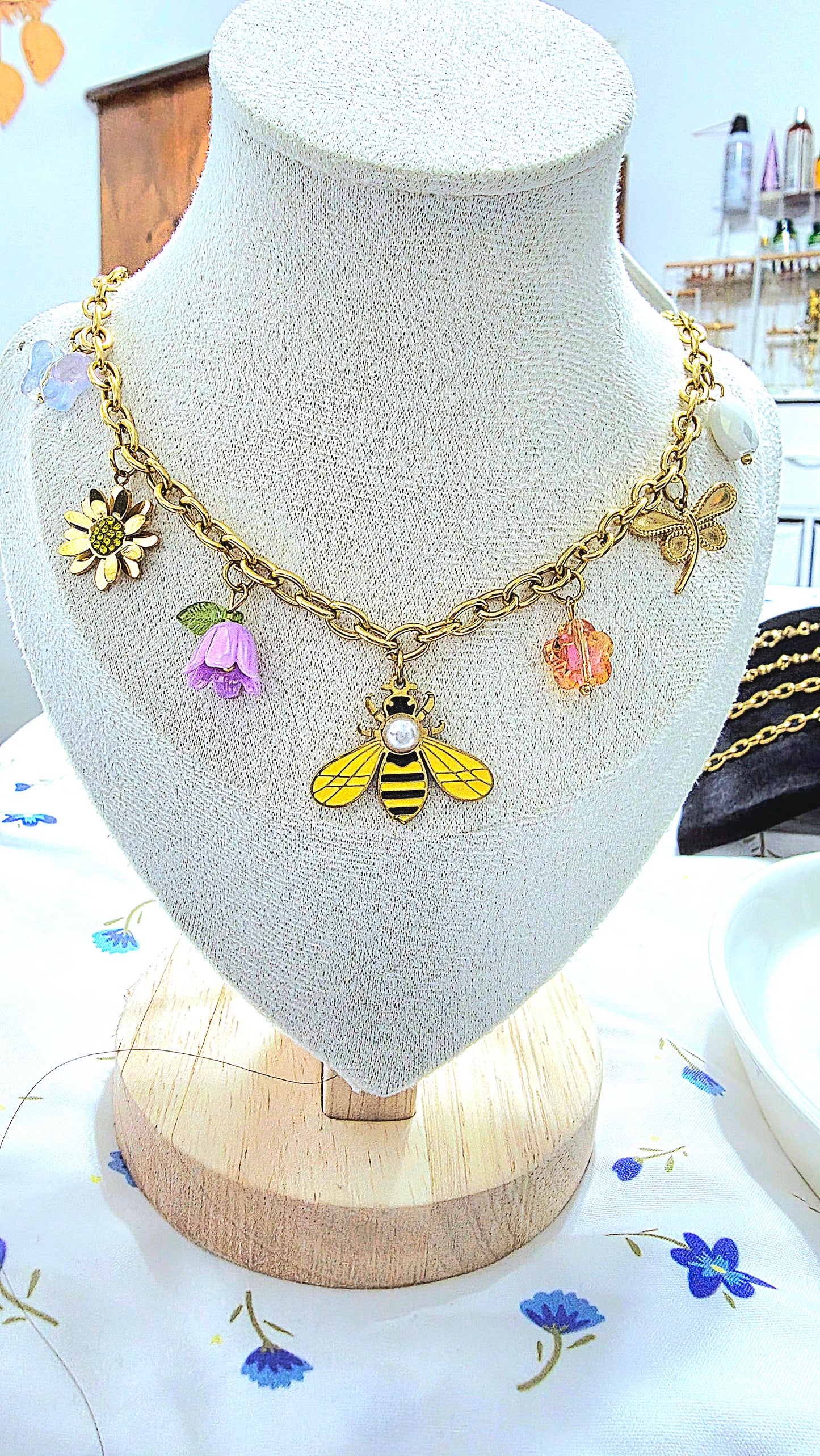 🌸 Golden Garden Charm Necklace