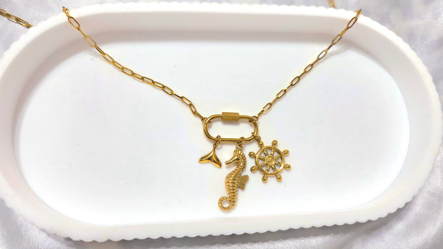 Golden Sea charm necklace