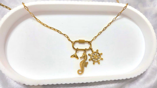 Golden Sea charm necklace