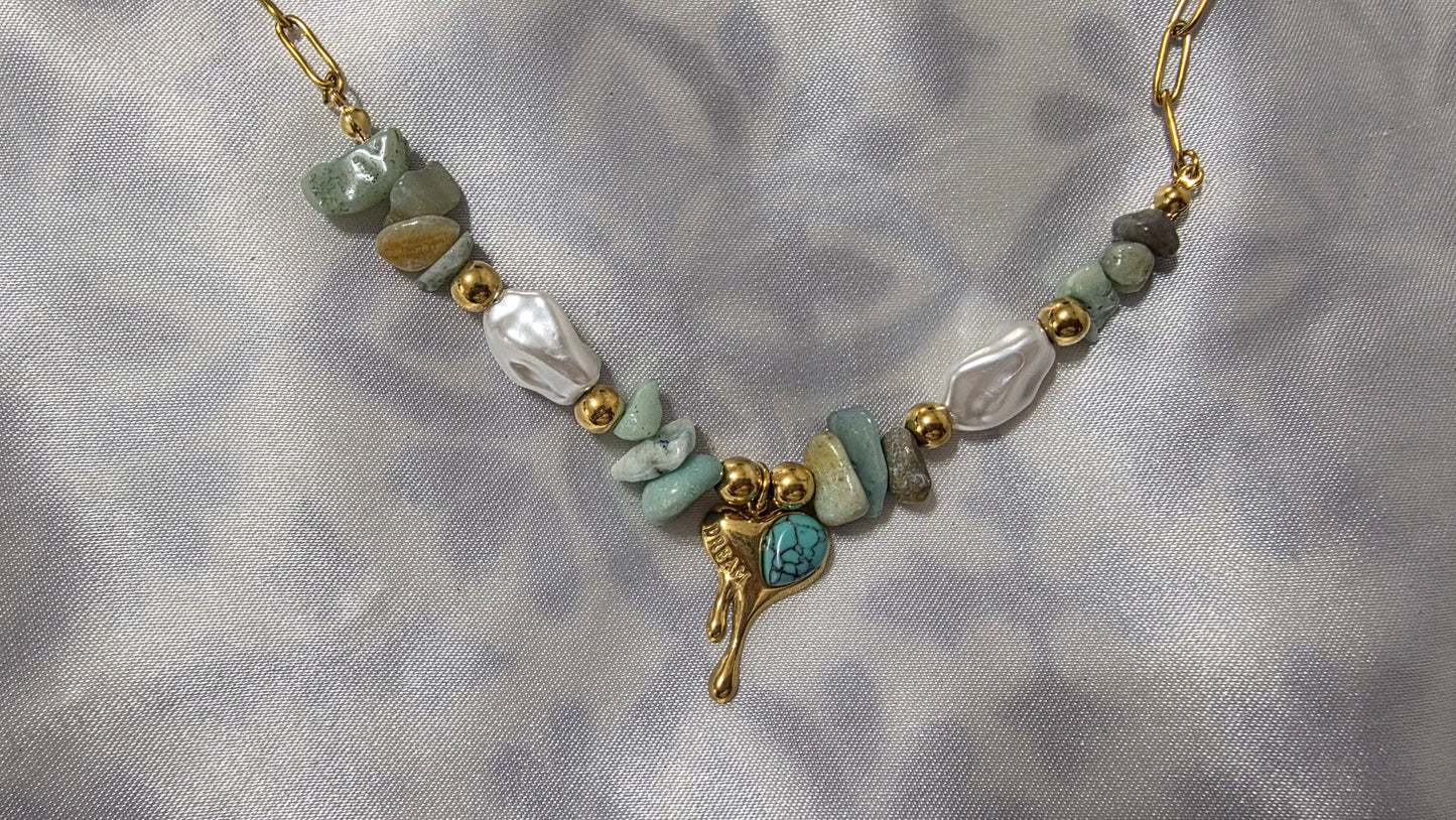 Golden Aura Gemstone necklace