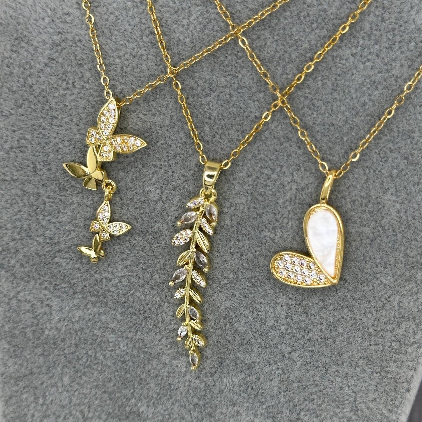 Butterflies Necklace – 18K Gold Plated with Cubic Zirconia